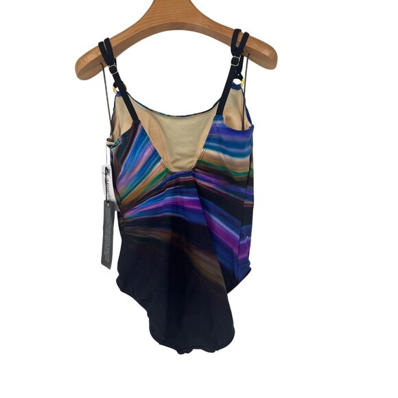 MIRACLESUIT SWIMSUIT & wrap SIZE 16 RANDALL CHRISTENSEN designer rhinestones new - Picture 6 of 7